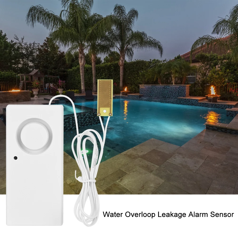 120dB Security Water Overloop sensore di allarme perdite sistema di allarme livello dell'acqua rilevatore d'acqua allarme perdite d'acqua allarme livello acqua