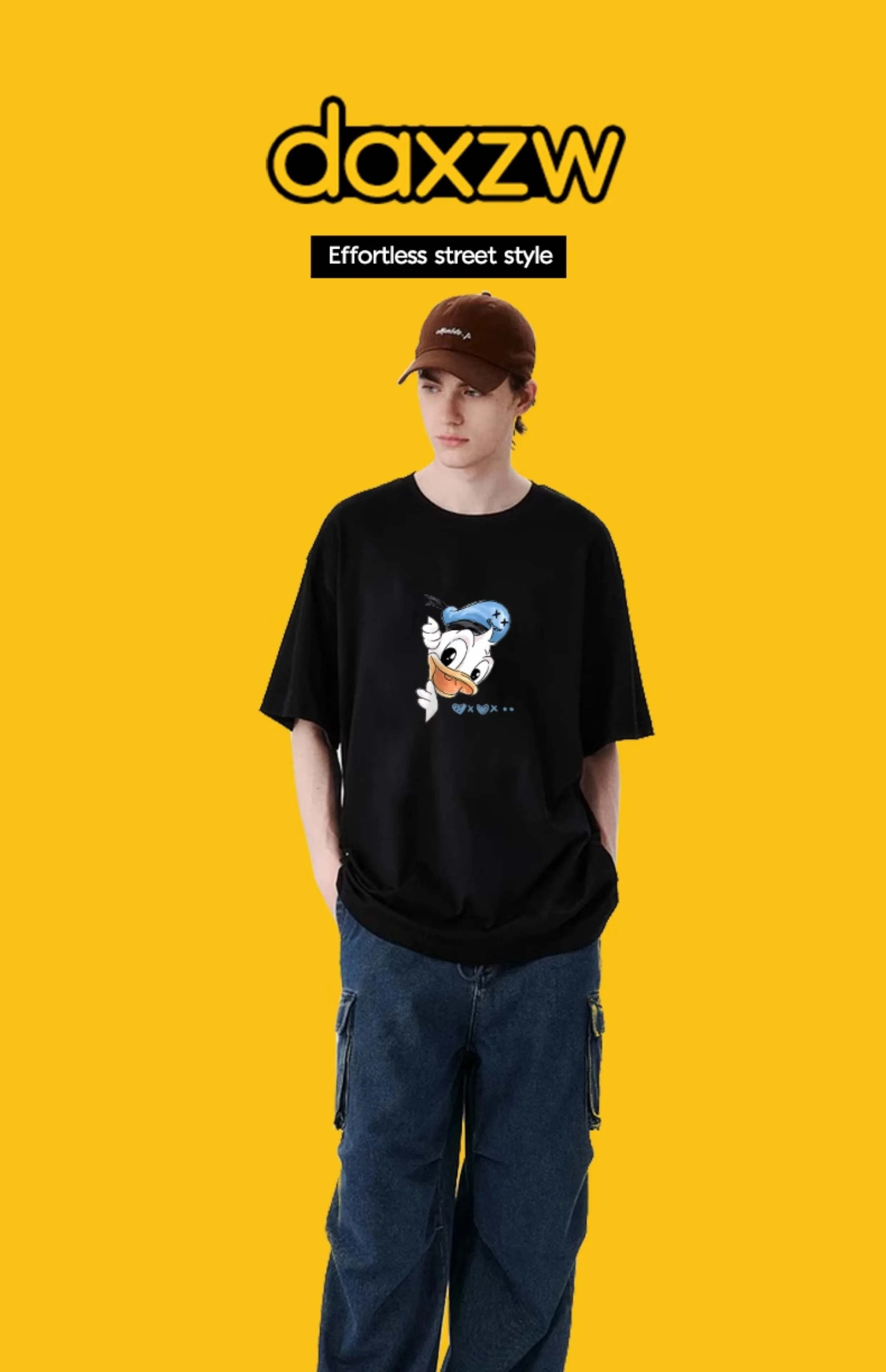

2025 Summer Tide Brand Round Neck Heavy T-shirt Men's and Women's Same Street Style Short-sleeved Top Street Boys and Girls