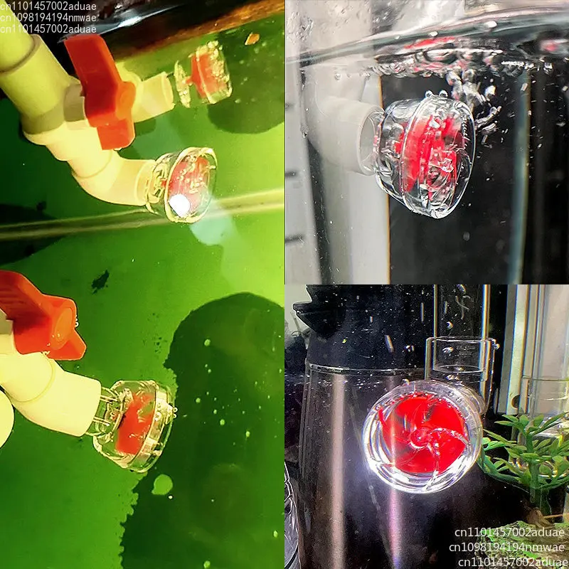 Fish tank rotary wave outlet stream seawater tank side filter back filter transparent fan nozzle water pipe interface