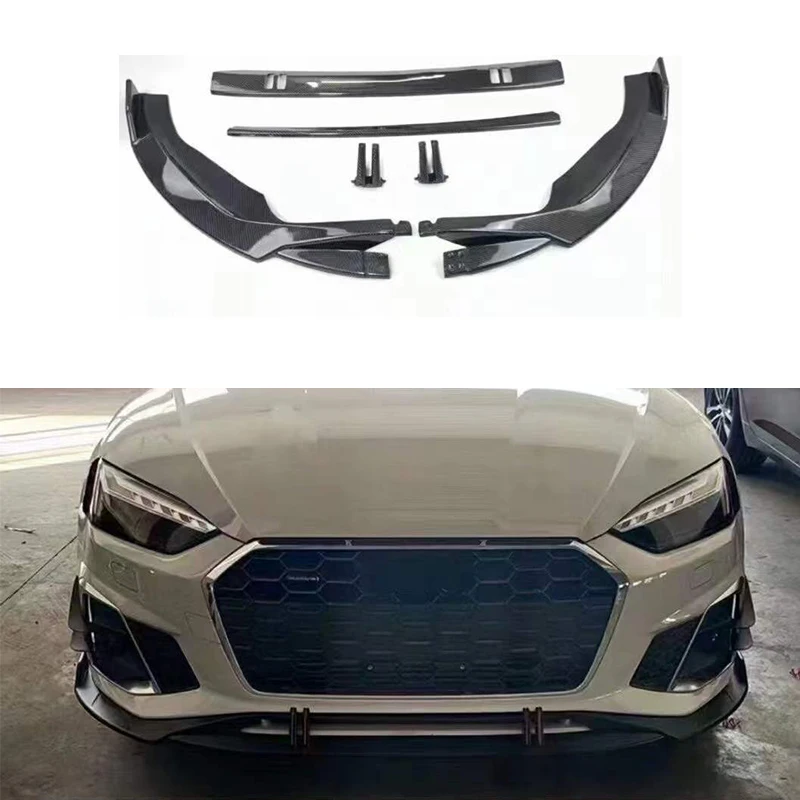 Real Wet Carbon Fiber Front Lip for Audi A5 S5 B9 Modified Front Lip