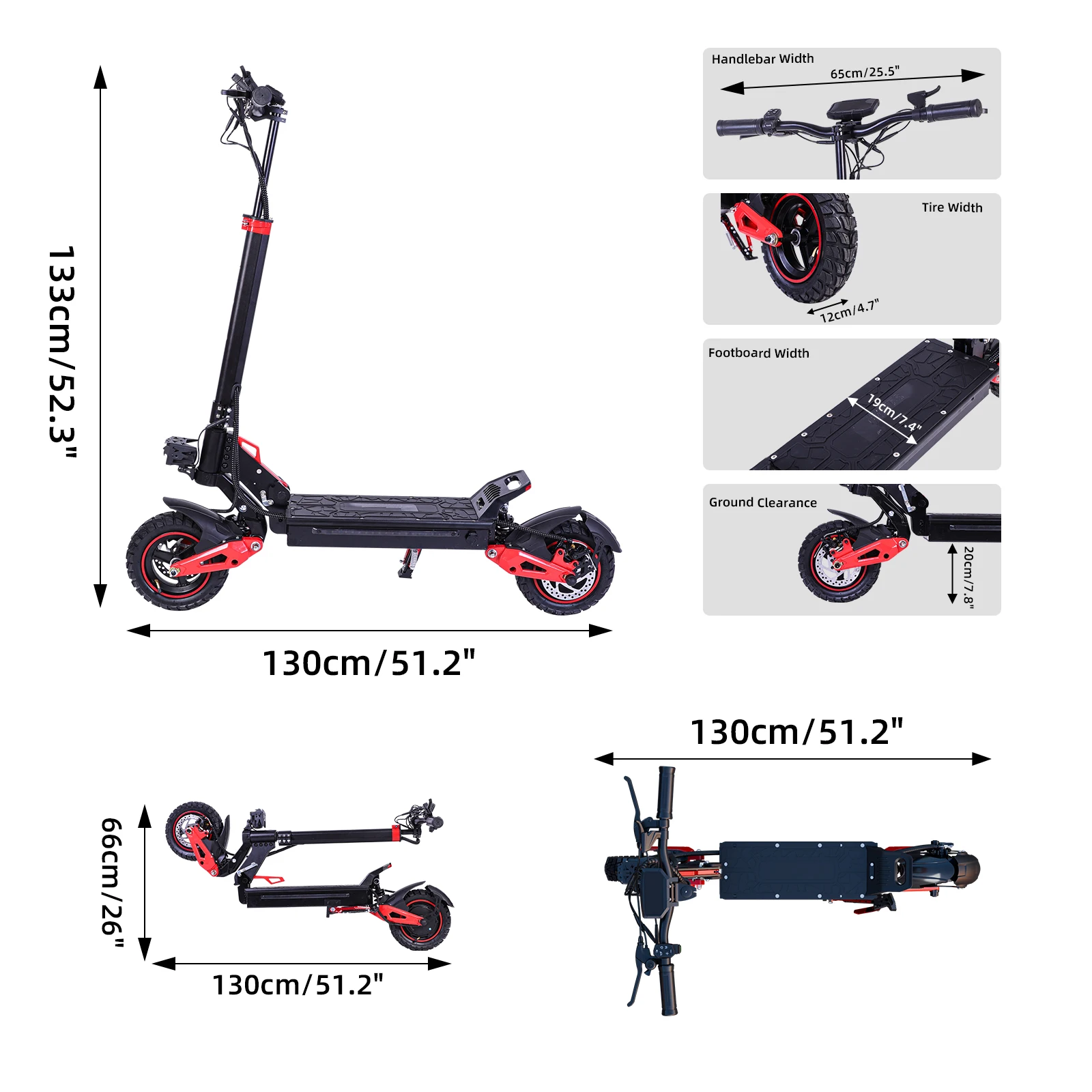 USA CA UK EU Warehouse 1600W Off Road Electric Scooter for Adult 48V 18Ah Speed 28mph Range 30miles Foldable Commuting eScooter