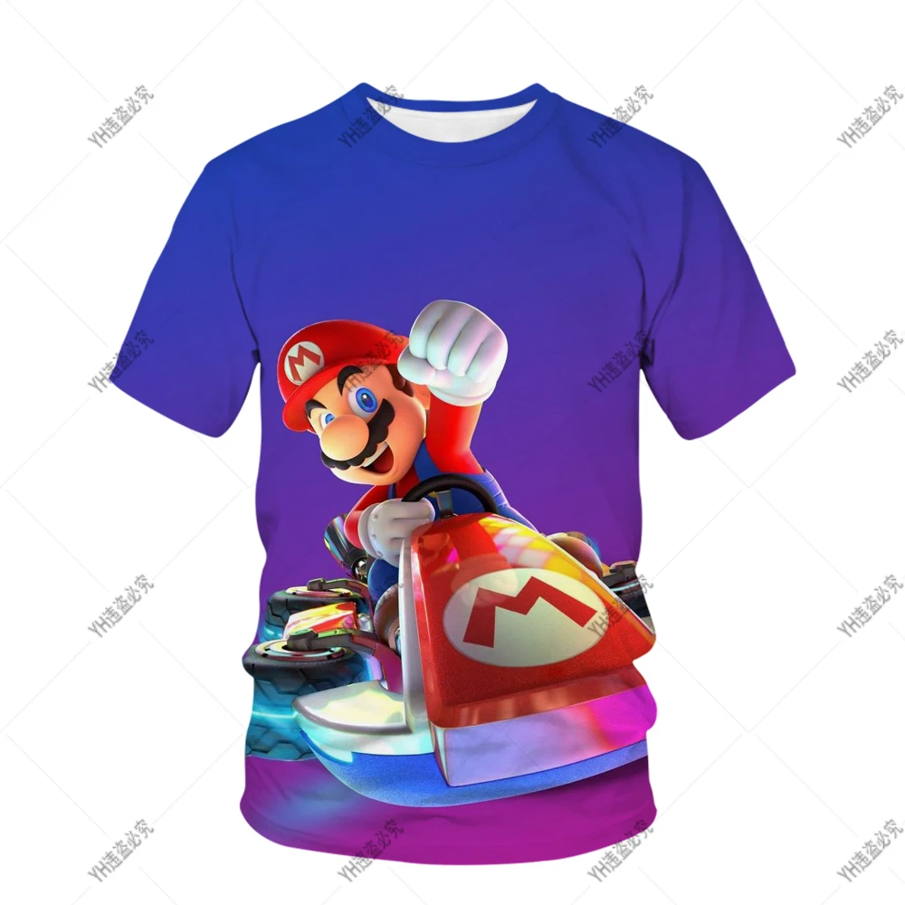 Fashion Anime Super Mario T Shirt Summer Fashion Casual T-shirt Boy Girl Unisex Children's Clothing Tshirt ventilate Tops Hot