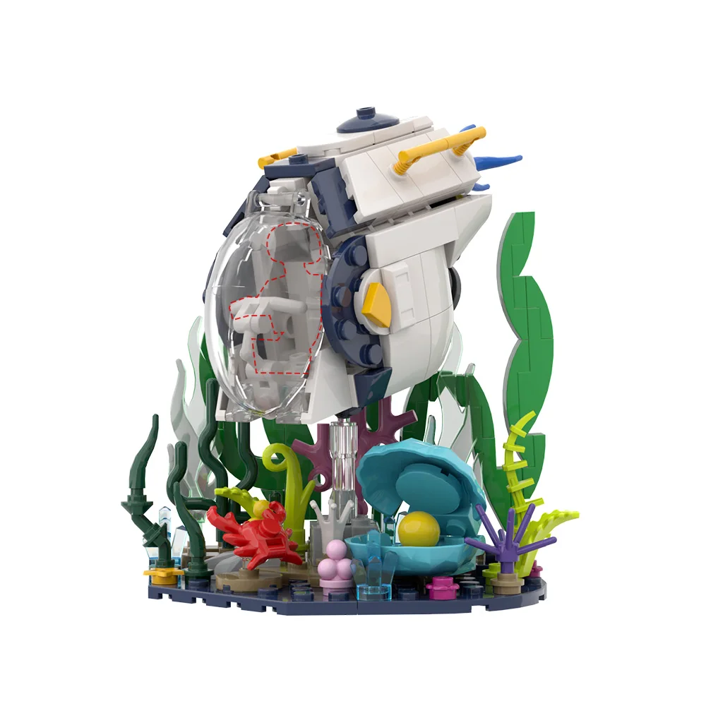 Gobricks MOC Subnauticaeds Tadpole Building Blocks Model Submarines Underwaters Bricks diy Assembled Toy Collection Gift