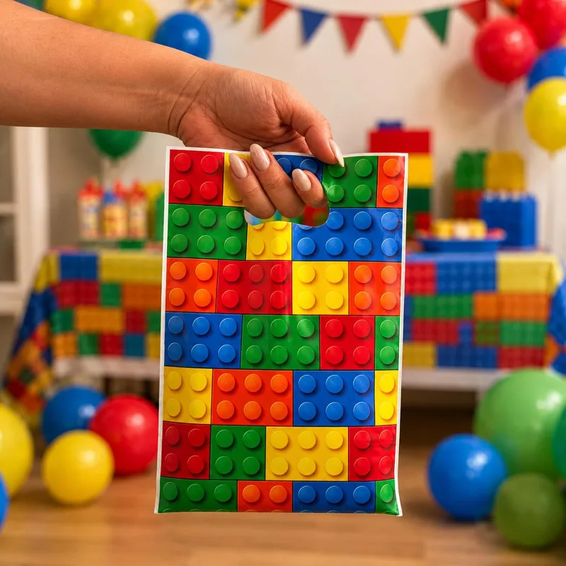 50-200PCS Building Block Birthday Party Favor Bags Goodie Bags Candy Treat Holders for Lego Themed Celebrations Decorations - view 5