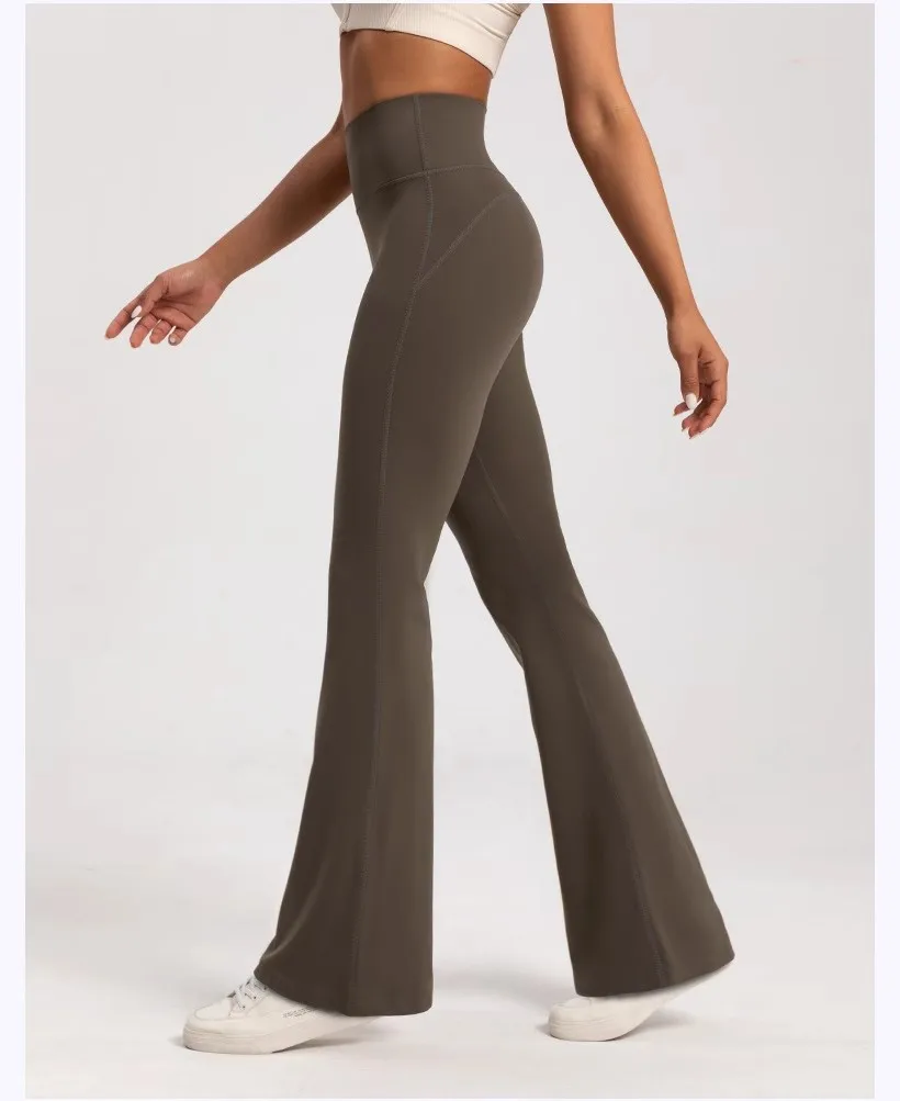 Hochwertige ausgestellte Yoga-Leggings, Yoga-Hosen mit hoher Taille, weite Hosen, atmungsaktive Fitness- und Freizeithosen, Glockenleggings für Damen – Detail 8