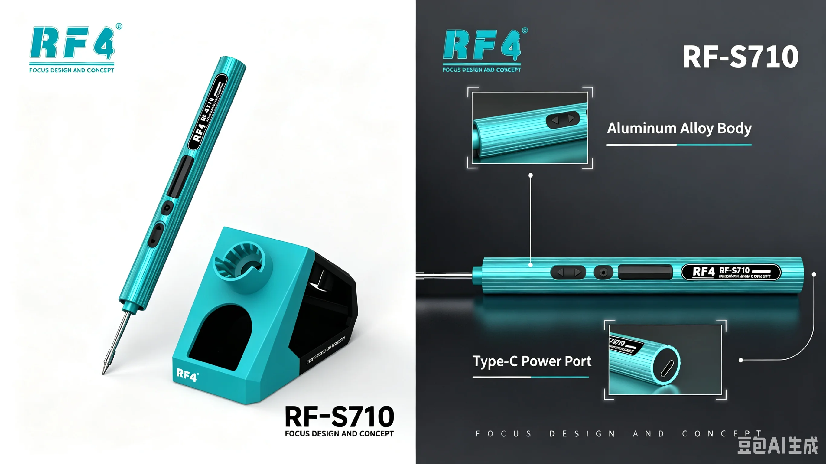RF4 All-in-One Digital Soldering Iron, 180°C Constant Temperature, 180-450°C Real-Time Temperature Control, C210 Precision Sold