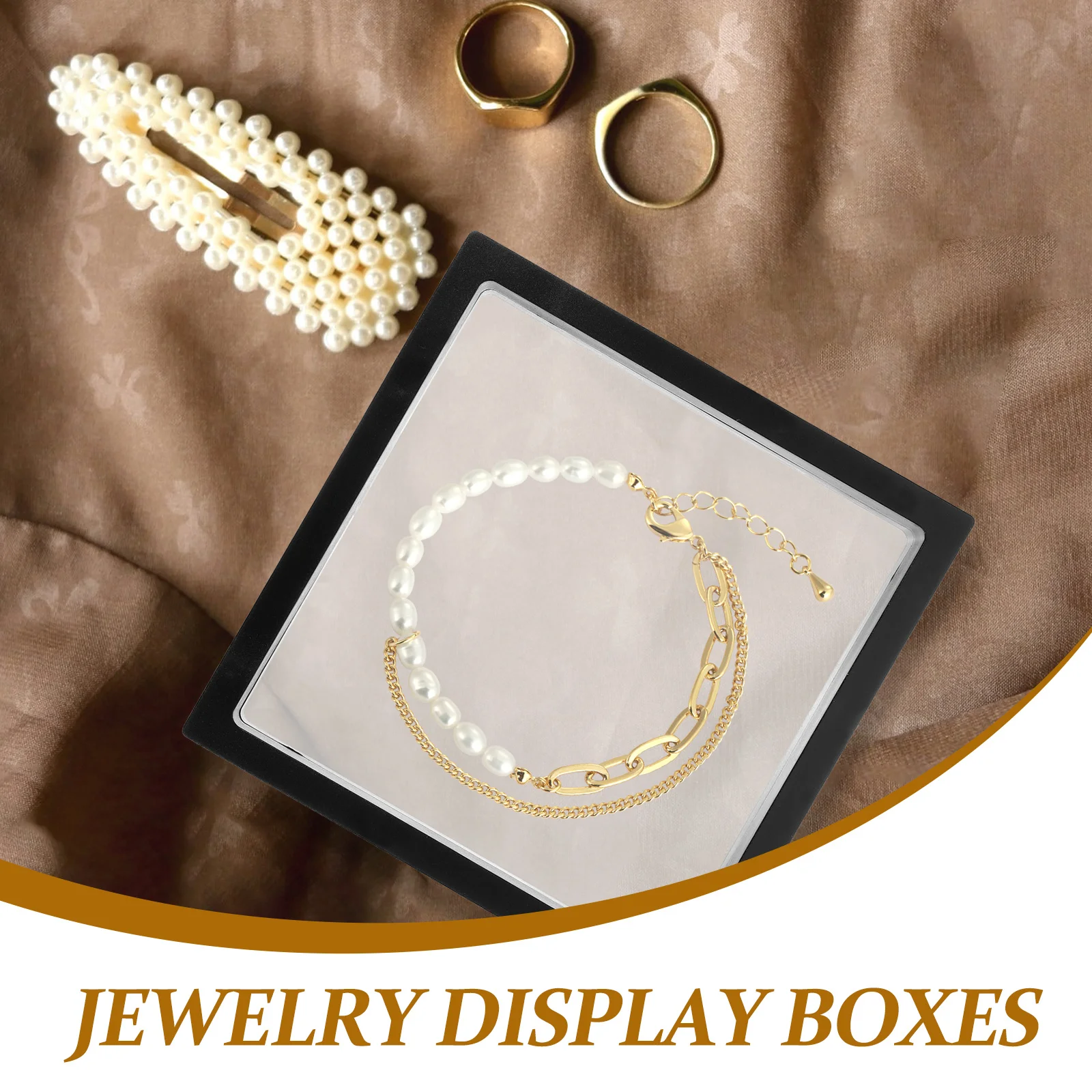 

4Pcs Floating Jewelry Display Case Transparent Ring Storage Box Stable Creative Design Long Lasting Accessory Jewelry Accessory