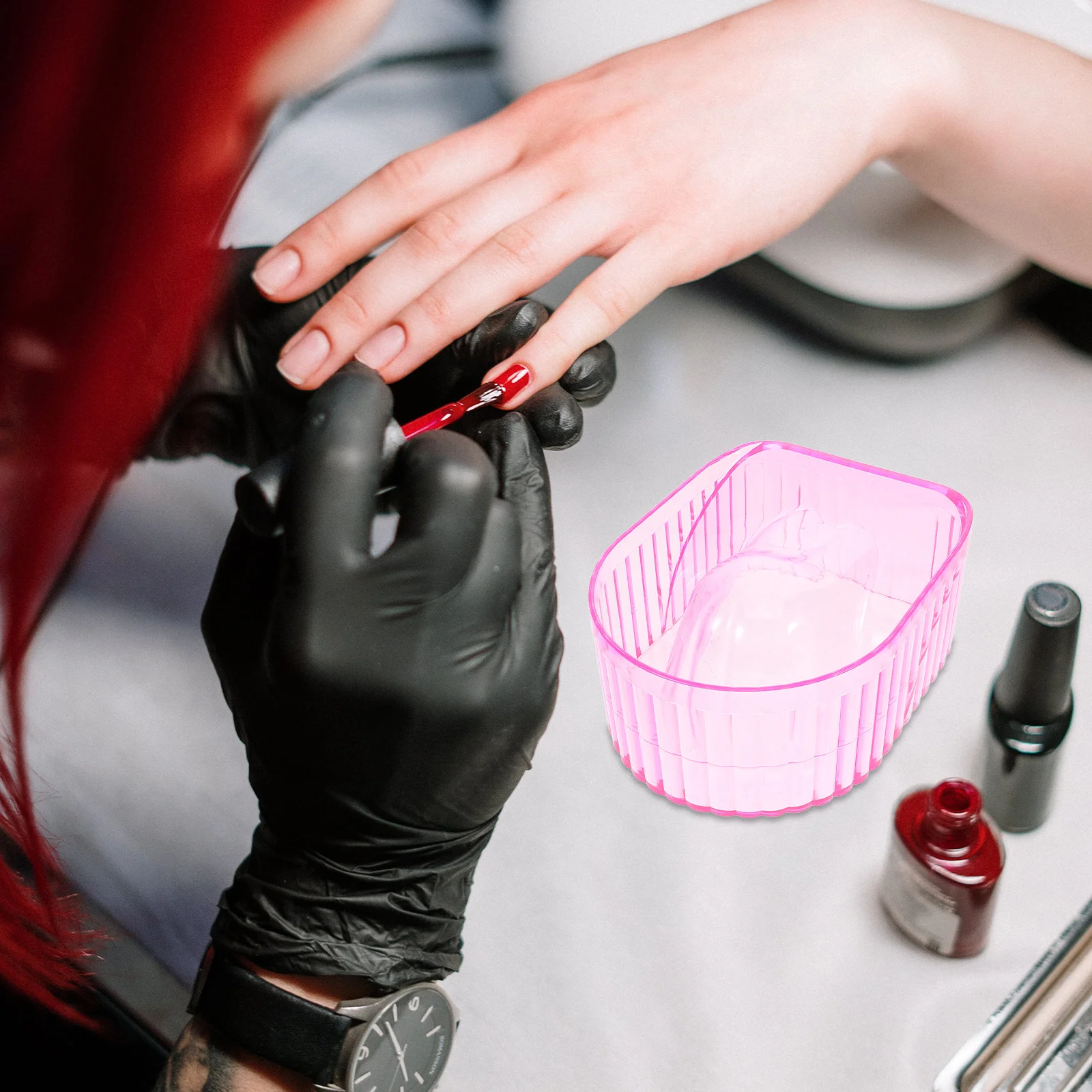 ソークオフボウルネイルマニキュアハンドソーキングホルダーネイルアートリムーバーボウルプラスチックブラシクリーニングツールマニキュア用品