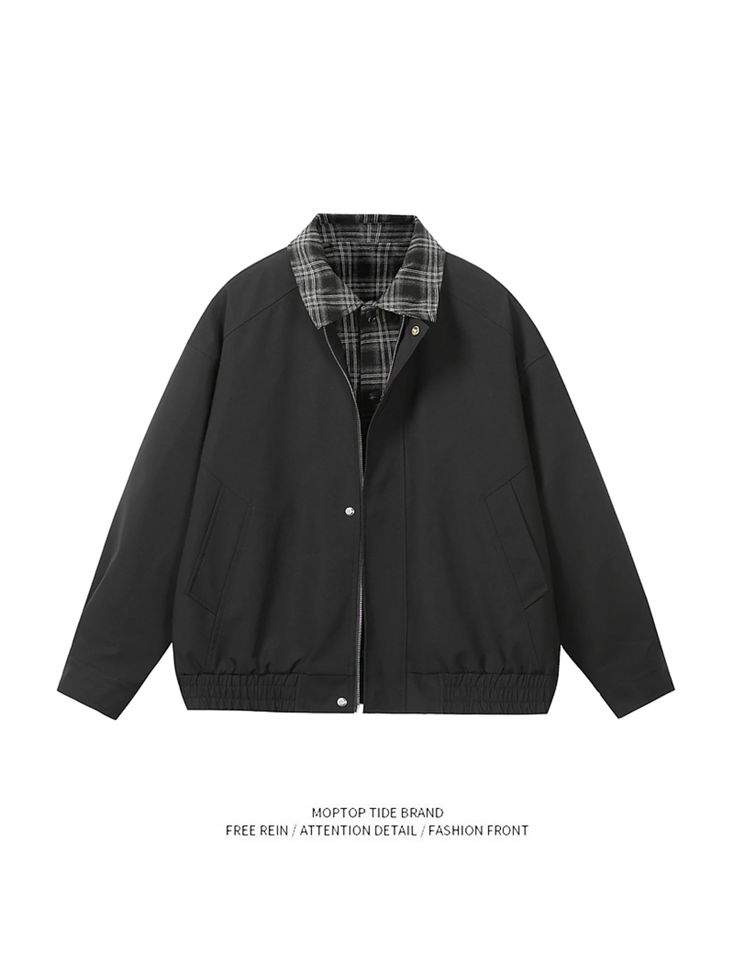 

Мужская куртка свободного покроя с воротником в стиле ретро в клетку в стиле пэчворк, универсальная верхняя одежда в американском стиле Cleanfit, молодежный тренд, полиэстер, весна-осень