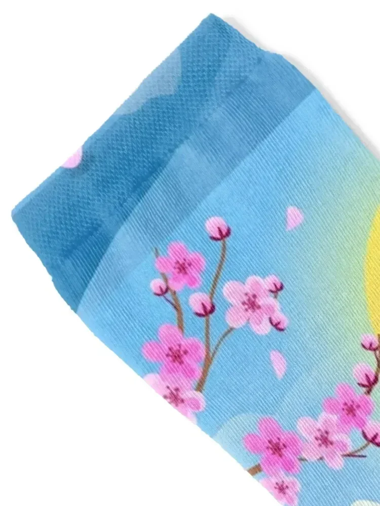 cherry blossom Socks Running Novelties winter thermal Stockings man Man Socks Women's