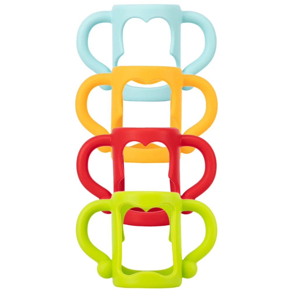 4 Pcs Bottle Protection Feeding Bottles Handles Silicone Grip Holder Baby Silica Gel Infant Child
