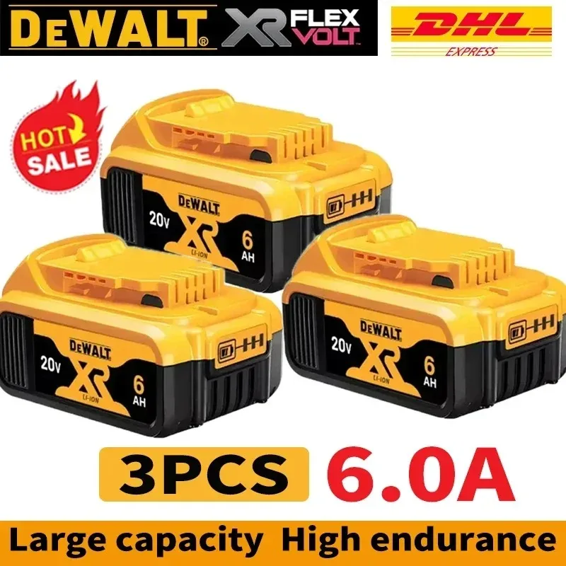 

100% оригинальный аккумулятор DEWALT 20 В, электроинструмент Dewalt DCB606 DCB205 DCB206 DCBGene DCB200 MAX 20 В/60 В 6 Ач, 9 Ач, аккумуляторы Dewalt