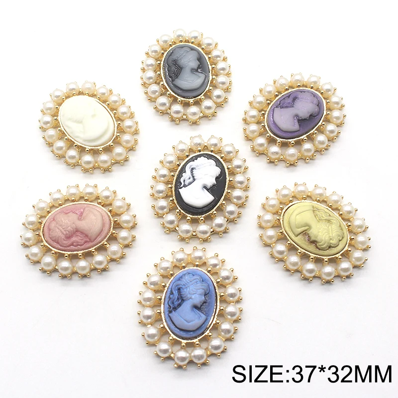 

Metal Oval Sewing Decorative Pearl Decorations 10 Pieces/Lot 37*32mm DIY Gold Plated Clothing Accessories Wedding Accessories