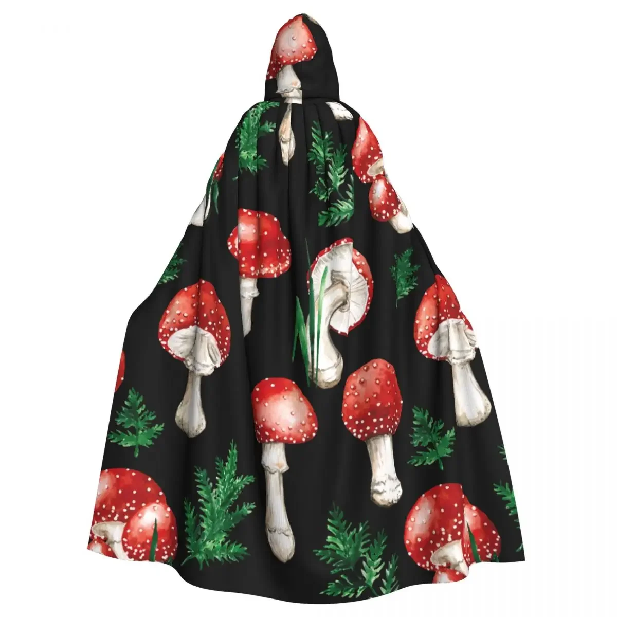 

Hooded Cloak Unisex Cloak with Hood Watercolor Red Mushroom Cloak Vampire Witch Cape Cosplay Costume