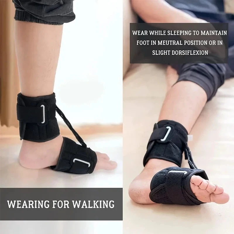 Adjustable Drop Foot Brace for Walking with Shoes Ankle Support Splint for Plantar Fasciitis, Peroneal Achilles Tendon, Stroke