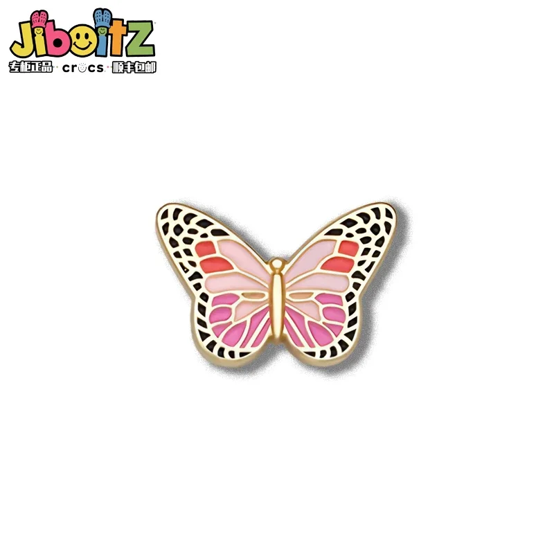 Dijes de Sheo de Metal para sandalias, flor rosa, mariposa, zuecos Y2k, dibujos animados, perlas, diamantes, decoración de zapatos, regalos para niños