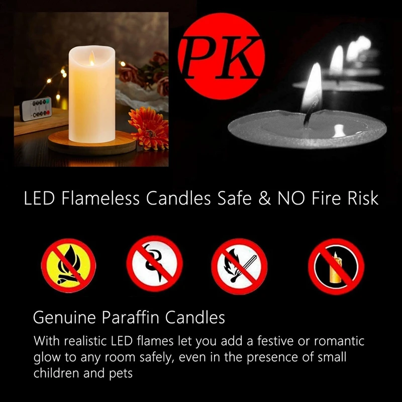 LED Candles, Flickering Flameless Candles, Rechargeable Candle, Real Wax Candles With Remote Control