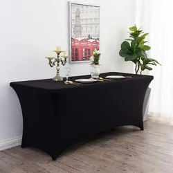 6FT Spandex Tablecloth High Stretch Wedding Hotel Birthday Table Cover for 4ft 5ft 6ft 8ft Folding Table Cocktail Tablecloth