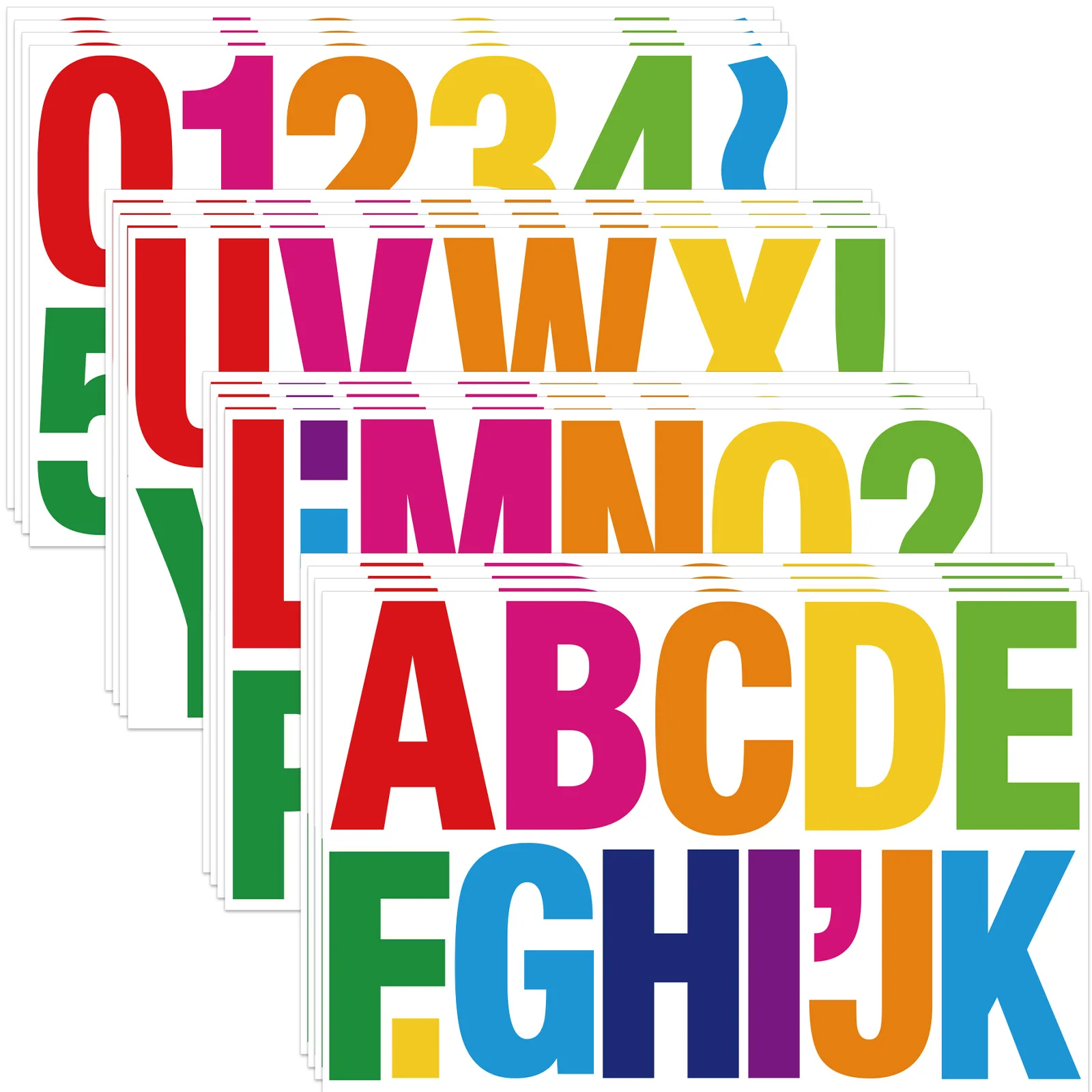 208Pcs 3 Inch Colorful Bulletin Board Alphabet & Number Stickers, 16 Sheets Self-Adhesive Letters for Poster Board, Classroom