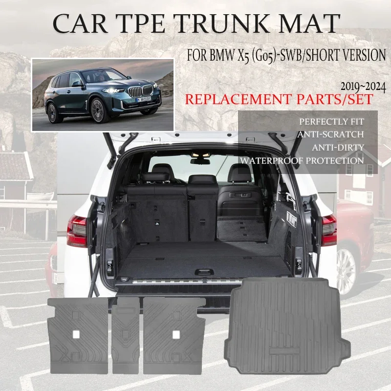 Car Trunk Storage Pads For BMW X5 G05 2019 2021 2022 2023 2024 SWB Car Trunk Mats Boot Carpets Back Seat Covers Auto Accessories