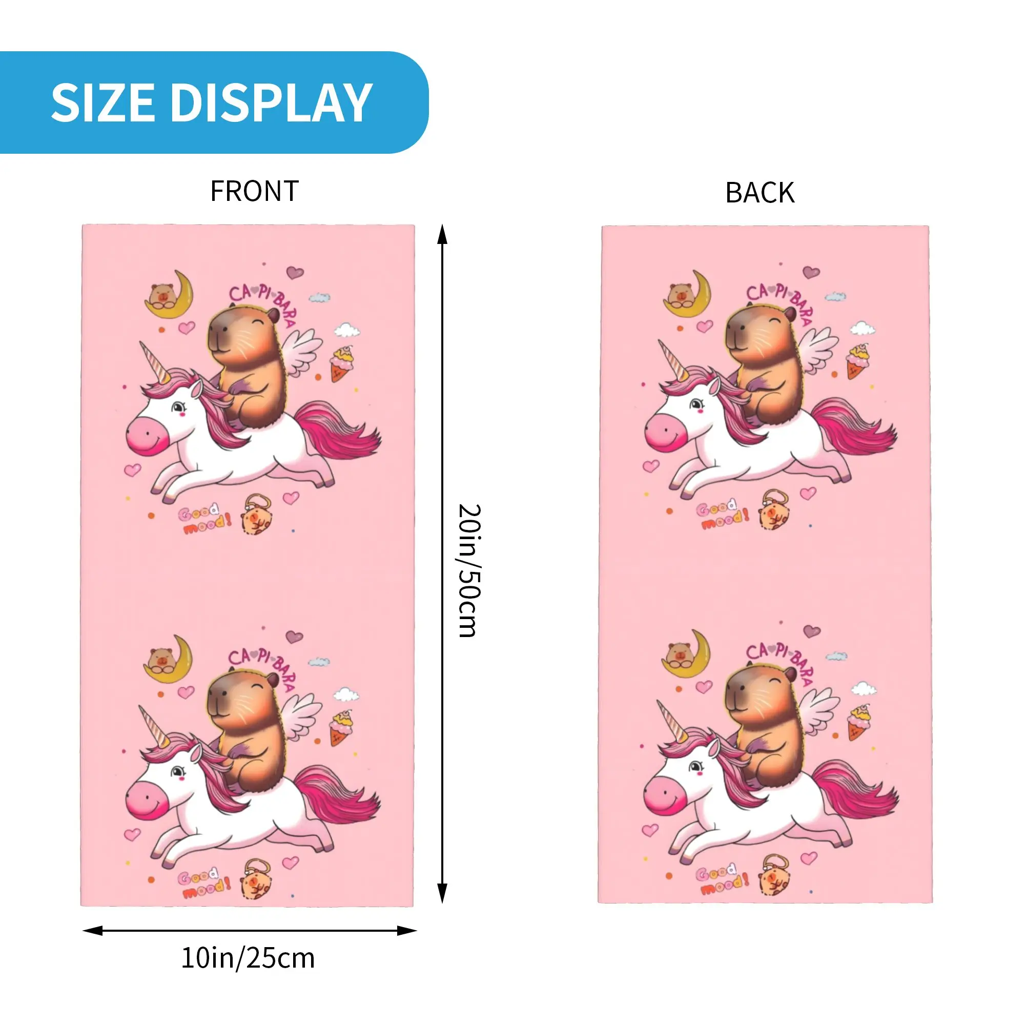 Custom Funny Colourful Creative Capybara Printed  Bandana Neck Warmer Women Men Winter Hiking Ski Scarf Gaiter  Face Cover