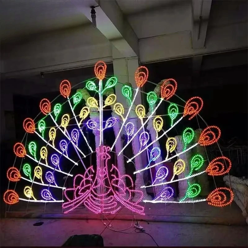 زينة عيد الميلاد الطاووس أدى ضوء عزر 3D