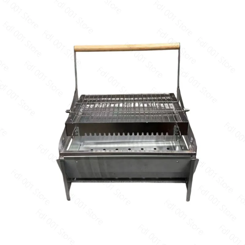 Flip BBQ Grill Outdoor Camping Detachable Easy Clean Rotating Barbecue Stove Portable Picnic Meat Roast Rack