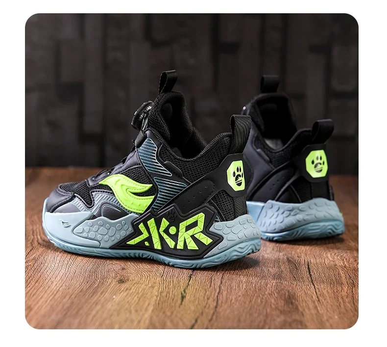Boys Girls Casual Shoes Outdoor Children‘s Basketball Sneakers Kids Breathable Mesh Athletic Shoes Non-slip Lace-up Running Shoe