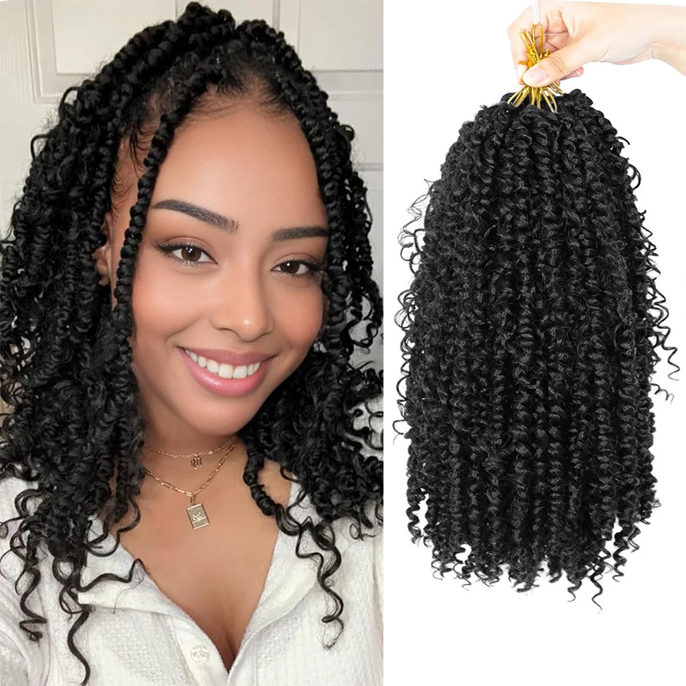 

Boho Crochet Passion Twist Hair Pre looped, 1/8 Packs Synthetic Goddess Passion Twist Crochet Hair with Curly Ends