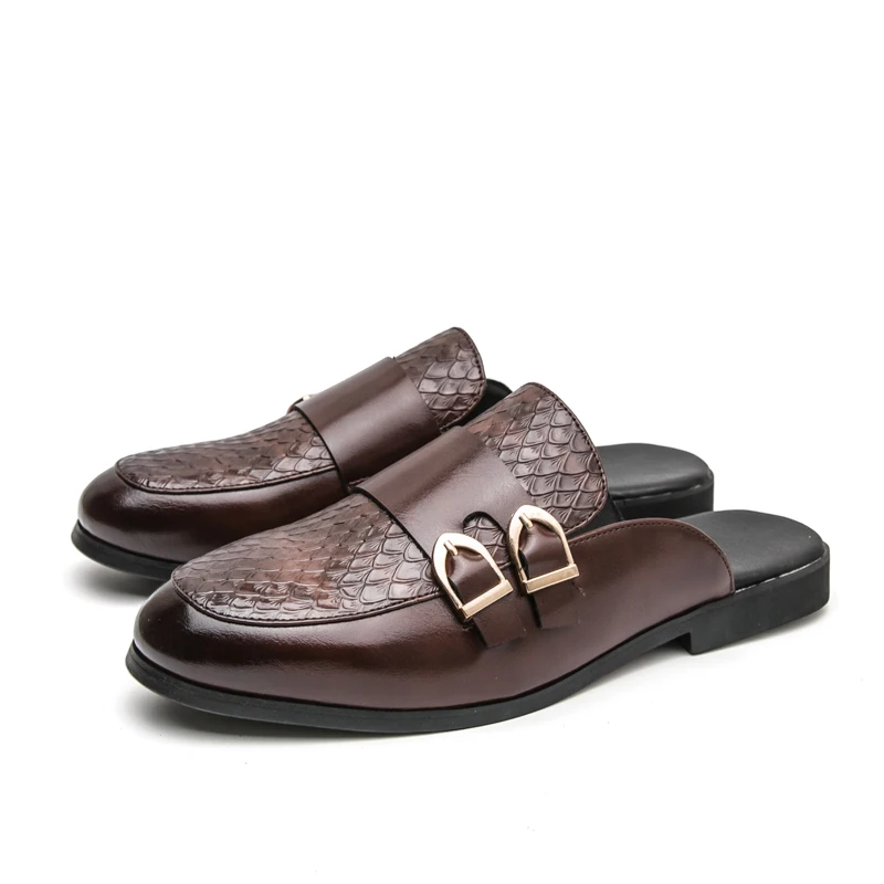 Retro Men Slip-on Shoes Black-brown Color Men Casual Comfortable Indoor Outdoor Business Shoes Sizes 38-46 Men Slip-on Shoes