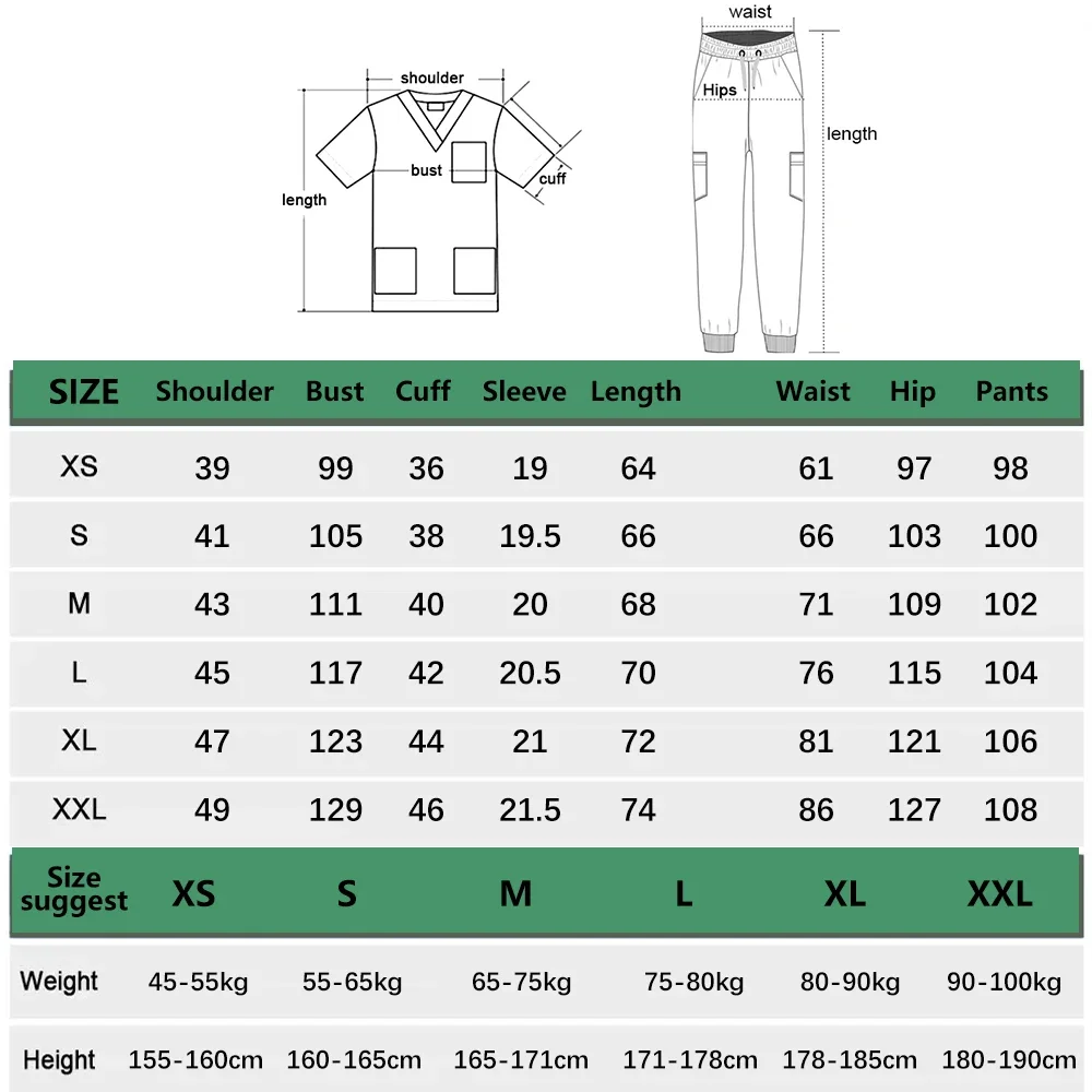 Uniformes d'infirmière à manches courtes, haut à col en v, pantalons de jogging pour femmes, blouses chirurgicales, combinaison de soins infirmiers pour dentiste, tenue de médecin d'hôpital pour animaux de compagnie