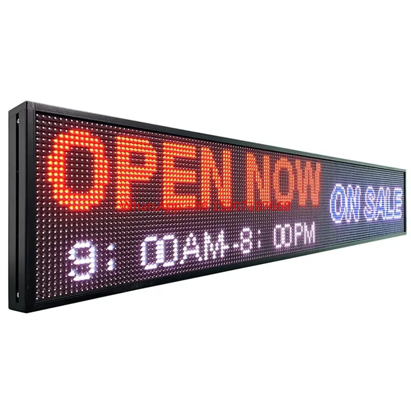 Programmable Led Sign Screen,Semi-Outdoor Digital Custom Word Scrolling  Message Board Wifi Display for Windows (1960x360mm)