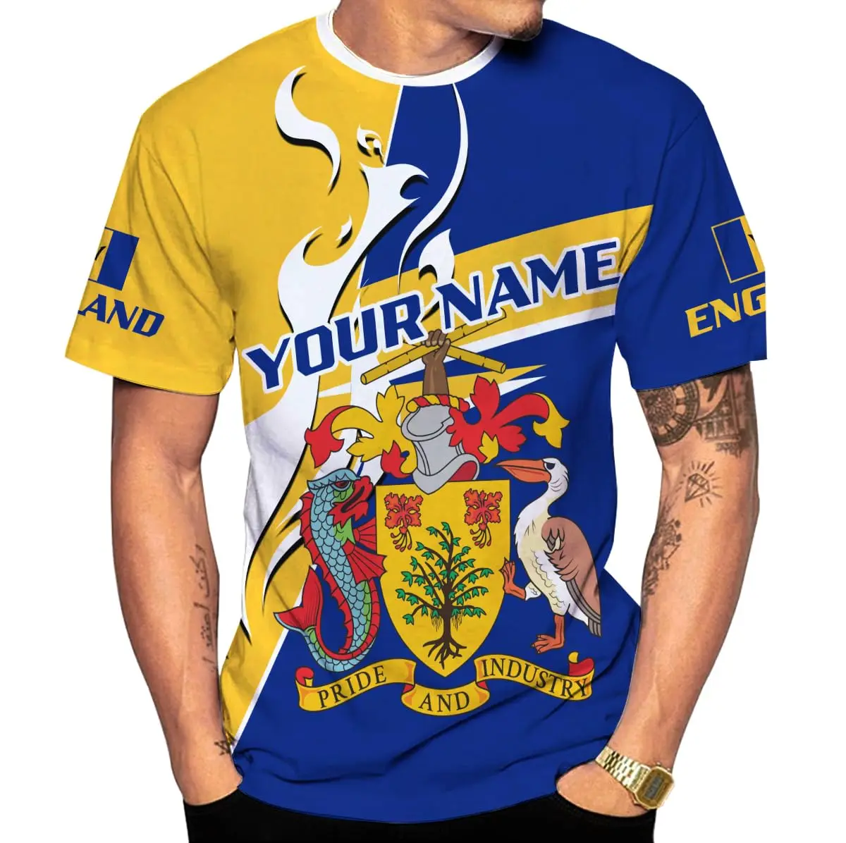 3D Barbados Ethnic Flag Map Print T Shirt For Man Barbados Of Arms Graphic Shirt Fashion Streetwear Short Sleeves Mens Clothing