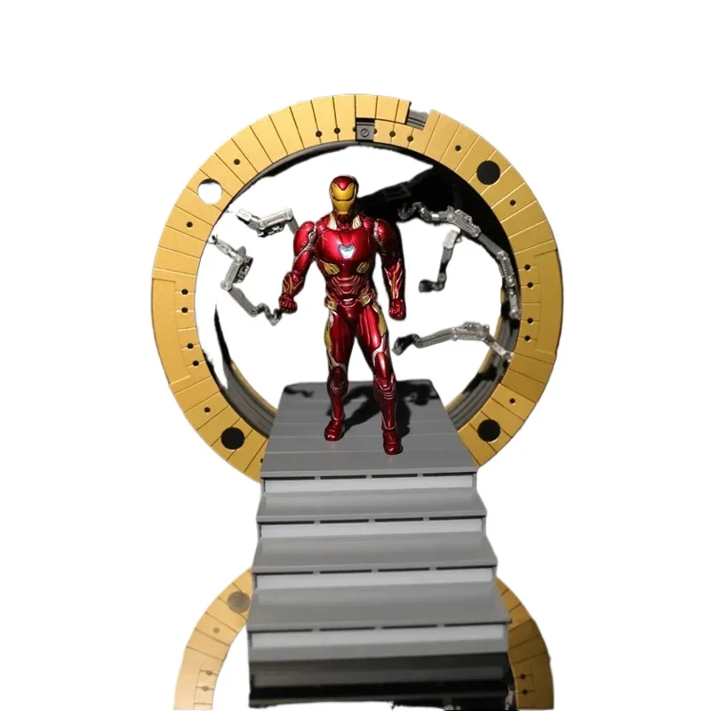 1/12 Superhero Iron man Annular suit-up gantry with adjustable annular channel & light-up effect figure Collectable model gift