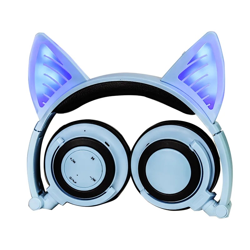 Games Gothic Wireless Headphones Bluetooth Cat Ear Headset Punk DJ Anime Genshin Impact Cosplay Earphone Sci-Fi Technology