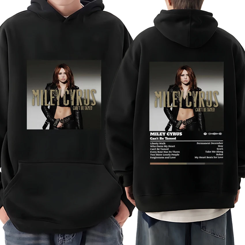 

2024 Miley Cyrus singer music Album print black Hoodie Men Women Fashion Casual Sweatshirt Unisex Fleece Long sleeve pullovers