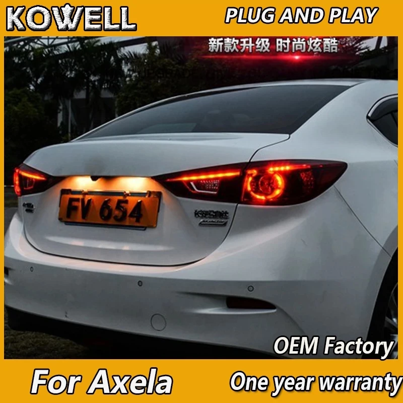 KOWELL Car Styling for Mazda Axela Tail Lights 2015 Mazda3 Taillight Mazda 3 Orignal Design Rear DRL Fog Brake Reversing Turn Si