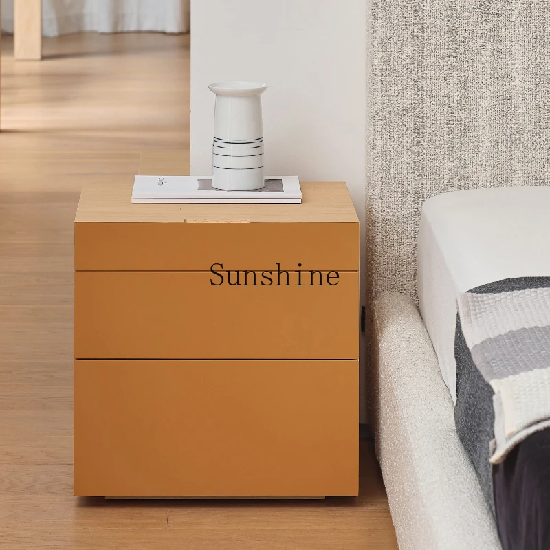 

Small apartment log bedroom storage side cabinet light luxury simple bedside table