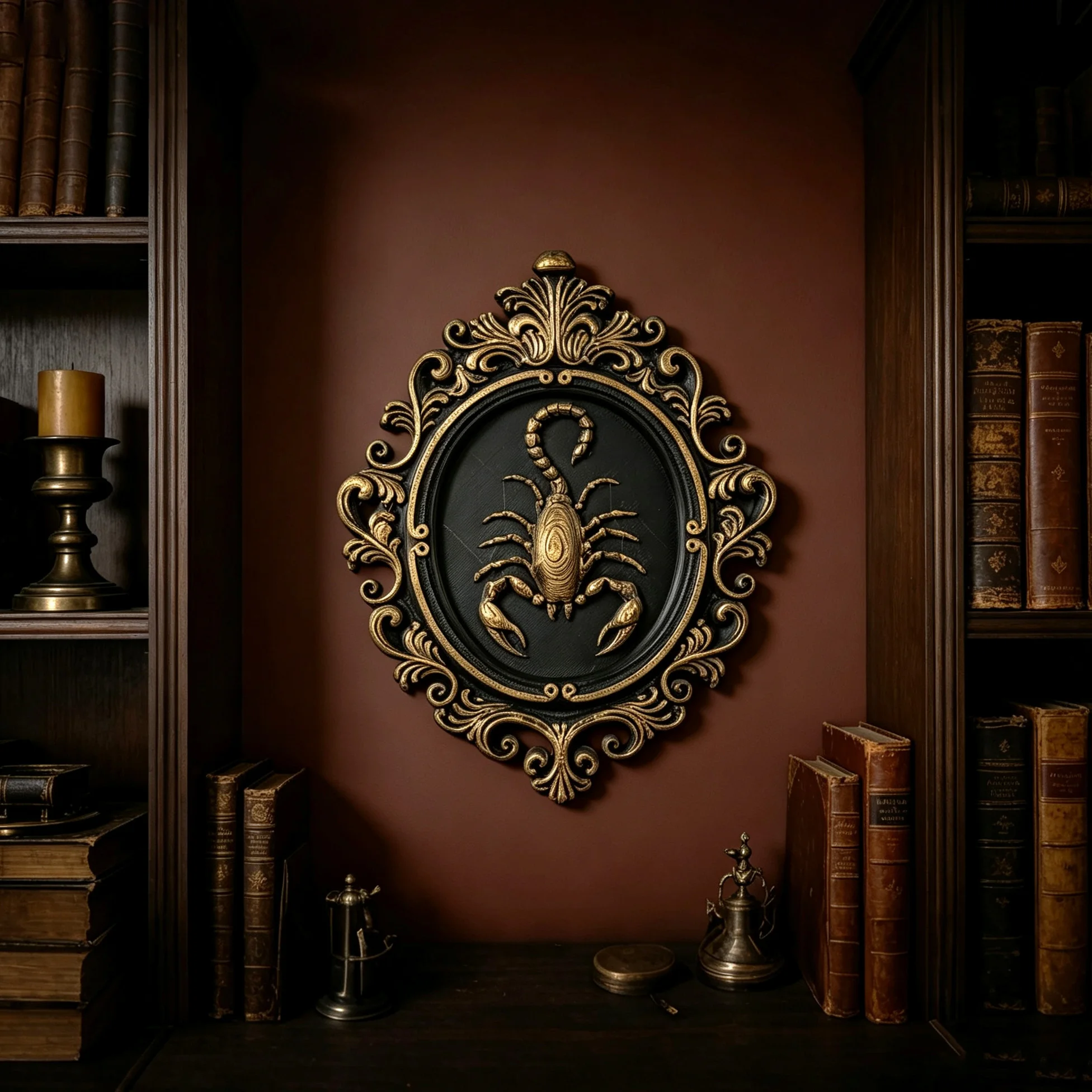 Cross-border Gothic Vintage Scorpion Relief Wall Decor, Dark Baroque Carved Wall Hanging Ornament
