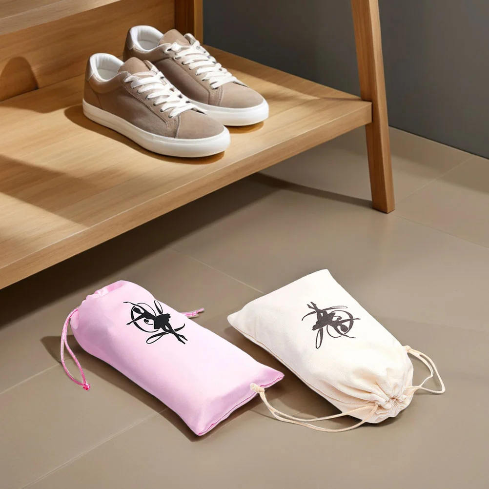 Borsa per scarpe da balletto, bucato, con coulisse, da competizione, per la pulizia delle donne
