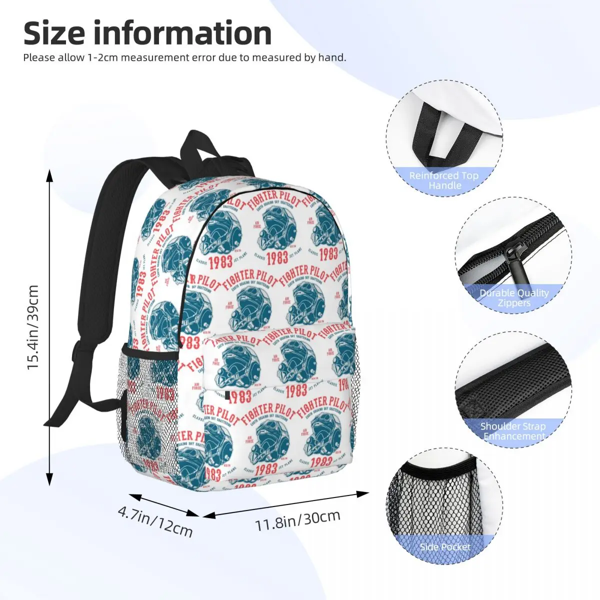 Steampunk Pilot Air Fighter Helmet Backpack Student BookBag Children School Bag Laptop Shoulder Bags for Men Women