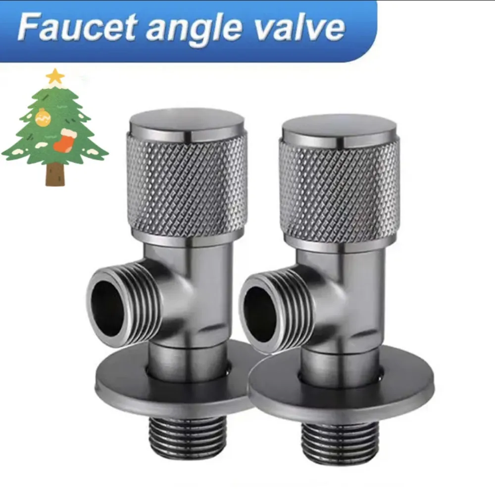 B 4 Points Faucet Inlet Valve G1/2 Brass Triangle Valve Heater Water Stop Valve Bathroom Toilet Washing Machine Universal Switch