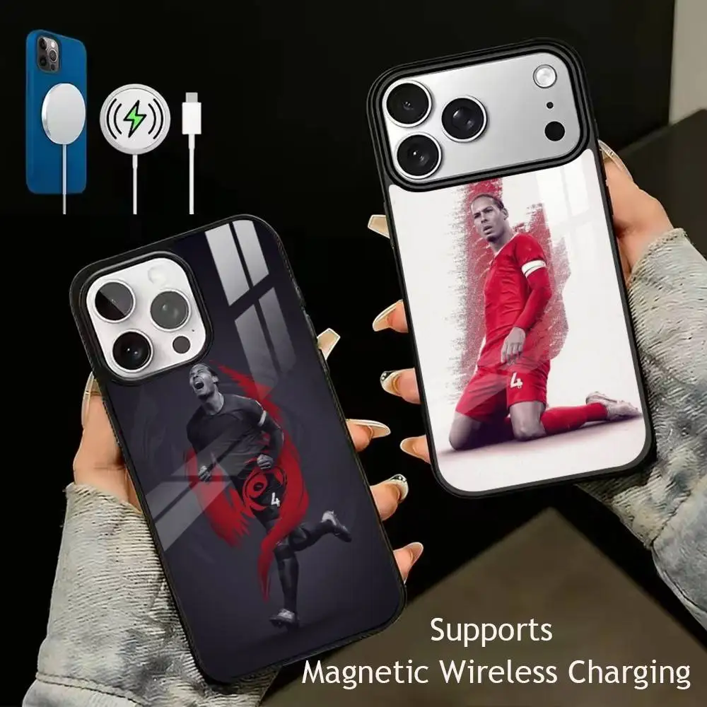 

FOOTBALL V-Virgil van D-Dijk Phone Case For iPhone17,16,15,14,13,12,11 Plus,Pro Supports Magnetic Wireless Charging
