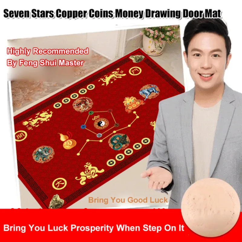 Household Thickened Entrance Door Mat Good Luck Feng Shui Carpet Seven Star Nine Luck Tai Chi Five Elements Nonslip Floor Mat