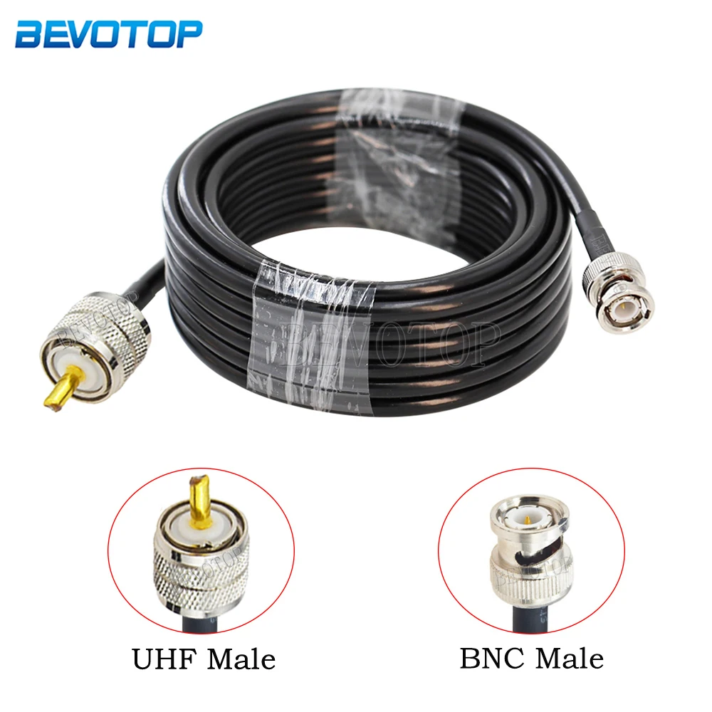 

RG-58 PL259 UHF Male to BNC Male Connector Adapter RG58 50-3 RF Coaxial Cable Crimp Wire Terminal RF Jumper Pigtail 15CM-20M