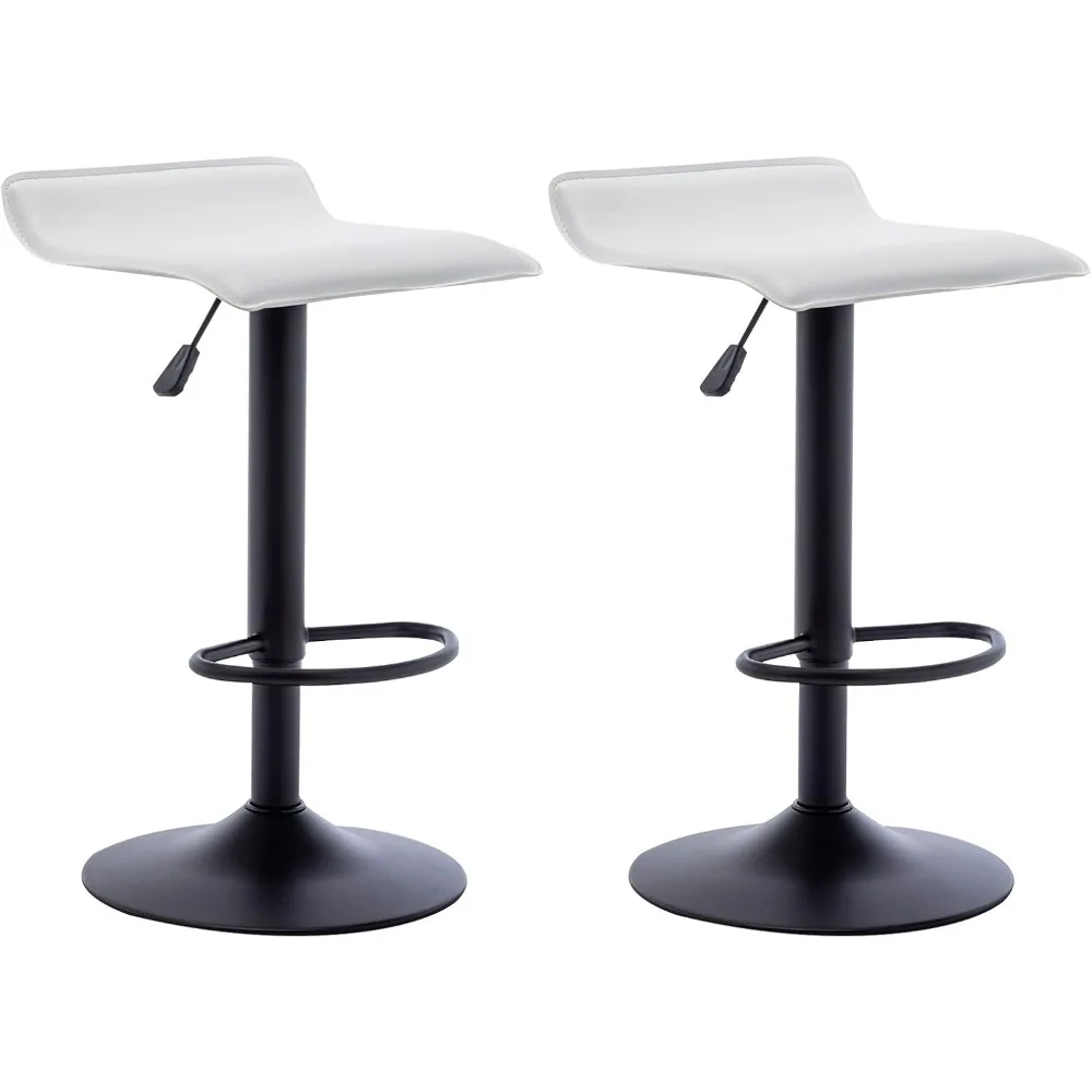 

Adjustable Bar Stools Set of 2, Modern Swivel PU Leather Airlift Barstools, Backless Kitchen Counter Height Bar Chair for Dinin