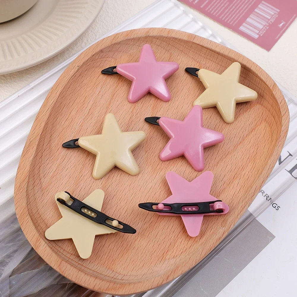 1-10pcs Y2K Korean Cute Star Hairpin Candy Color Girl Hollow Heart Small Barrettes Bobby Pin Fashion Headwear Hair Accessories