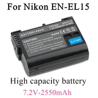 For Nikon DSLR D600 D610 D800 D800E D810 D850 D7000 D7200 L50 EN-EL15ENEL15EN EL15 Camera Battery, 2550mAh.
