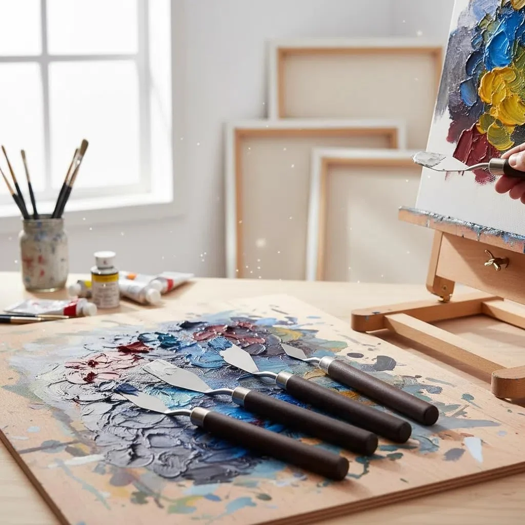 1/3/5/7 قطعة/المجموعة الفولاذ المقاوم للصدأ النفط اللوحة سكين الفنان ملعقة أدوات الرسم القرطاسية كعكة لوازم الخبز اللوحة الرسم لطيف