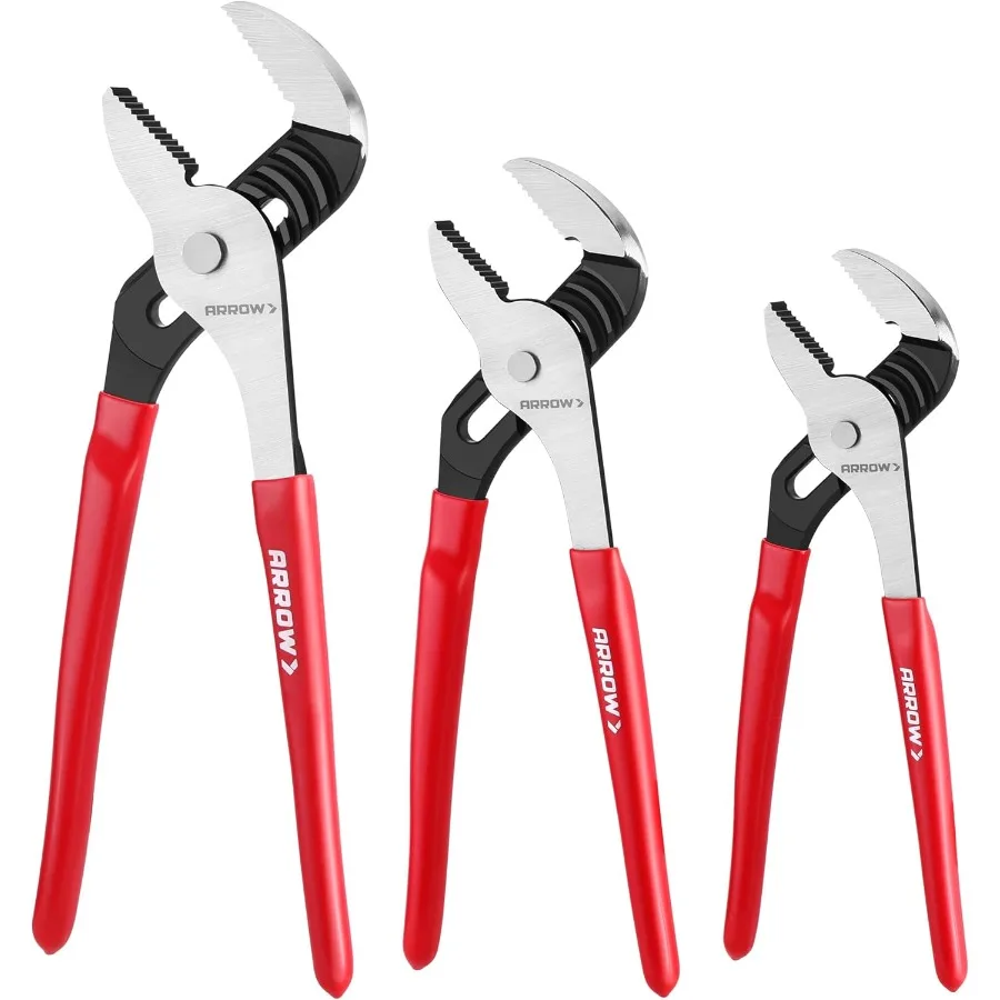 

Набор из 3 плоскогубцев для пазовых соединений ARROW Регулируемые плоскогубцы для водяного насоса с 5 и 7 положеннями челюстей Зубчатые губки и удобной ручкой для погружения